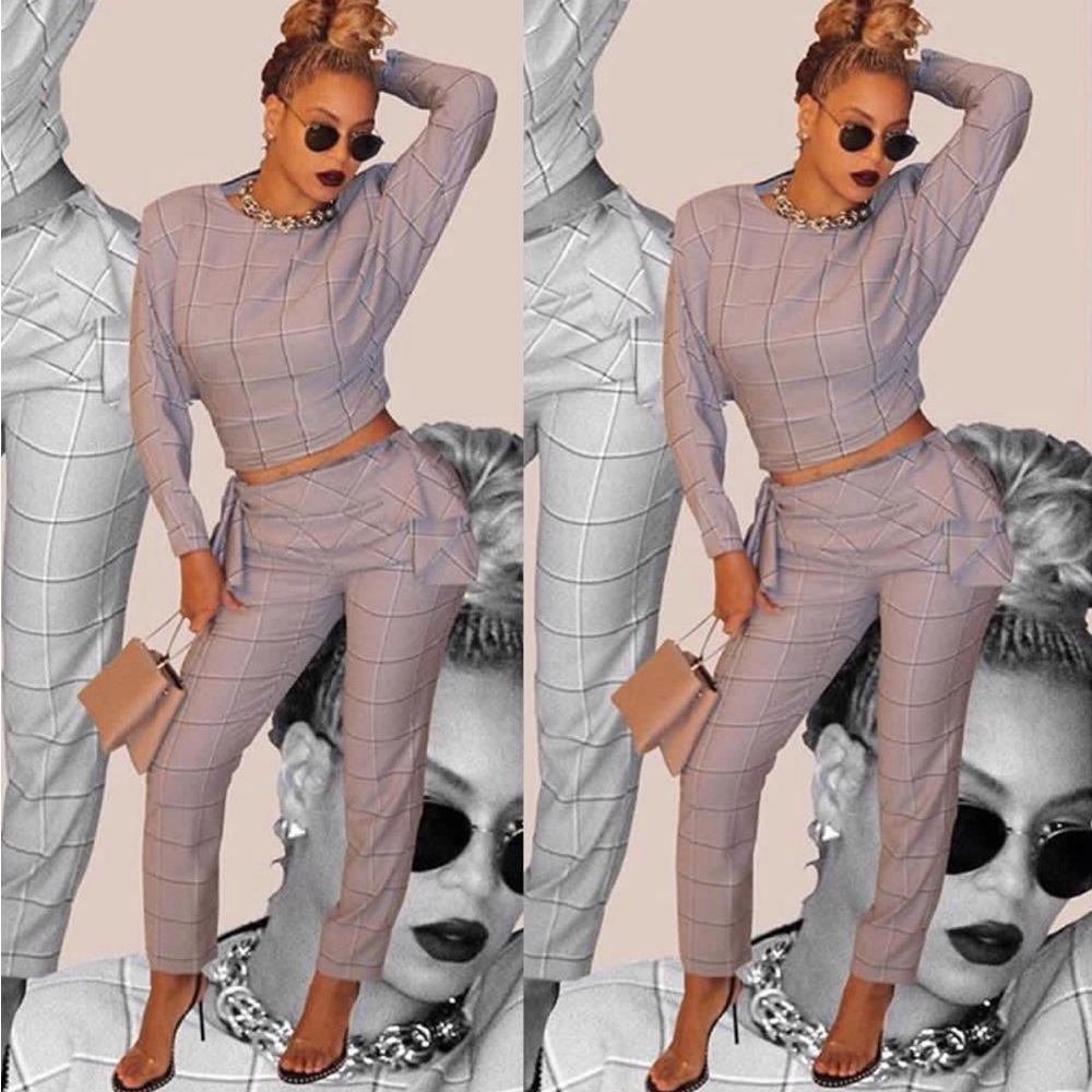 Carmen March Fashion Week ‘18 Checked Draped Trousers SEEN ON BEYONCÉ